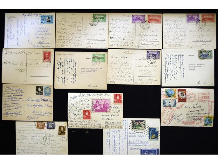 1924/1975, approximately 227 postcards from Persia/Iran, many street and city views, all franked with Persian/Iranian stamps,