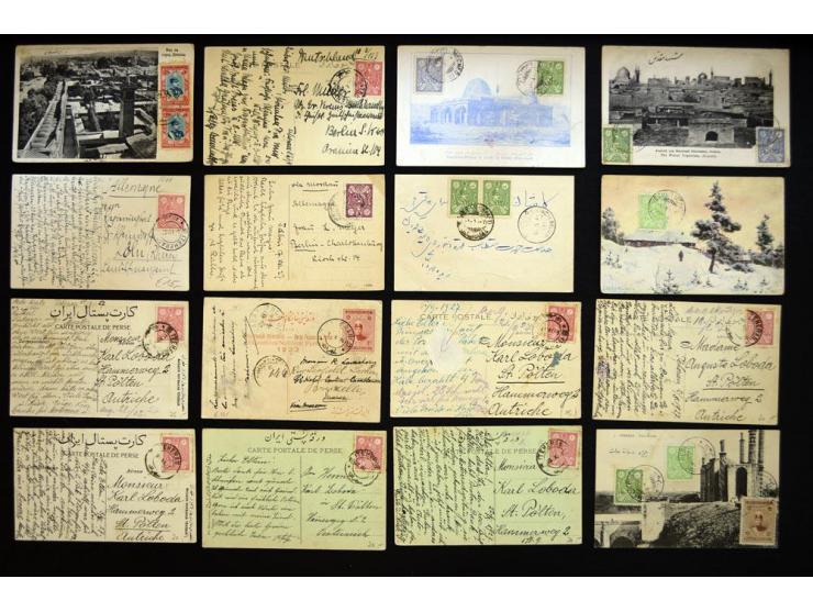 1924/1975, approximately 227 postcards from Persia/Iran, many street and city views, all franked with Persian/Iranian stamps,