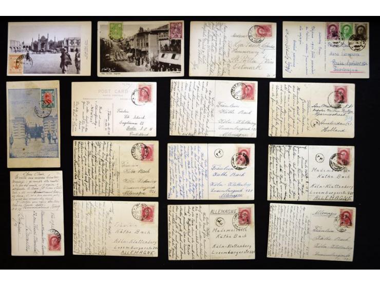 1924/1975, approximately 227 postcards from Persia/Iran, many street and city views, all franked with Persian/Iranian stamps,
