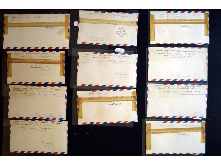 1952/55, interessante Partie von 11 Briefen mit teils besseren Frankaturen nach Prag, gute Erhaltung 