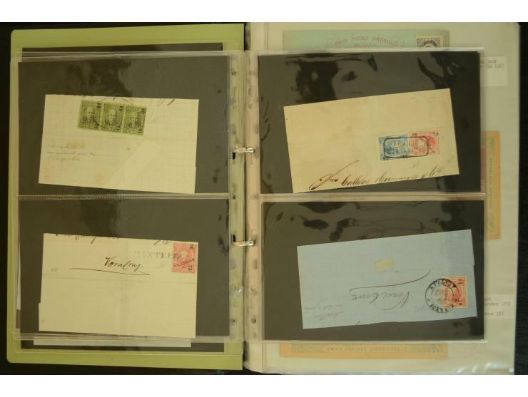 1856/1923, Posten Briefe, Briefteile und viele Ganzsachen, die Briefe und Briefteile alle sign. A. Diena