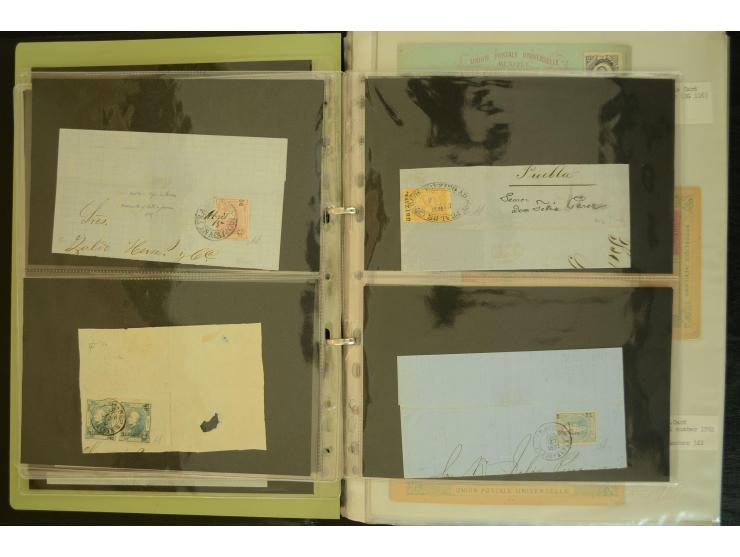 1856/1923, Posten Briefe, Briefteile und viele Ganzsachen, die Briefe und Briefteile alle sign. A. Diena