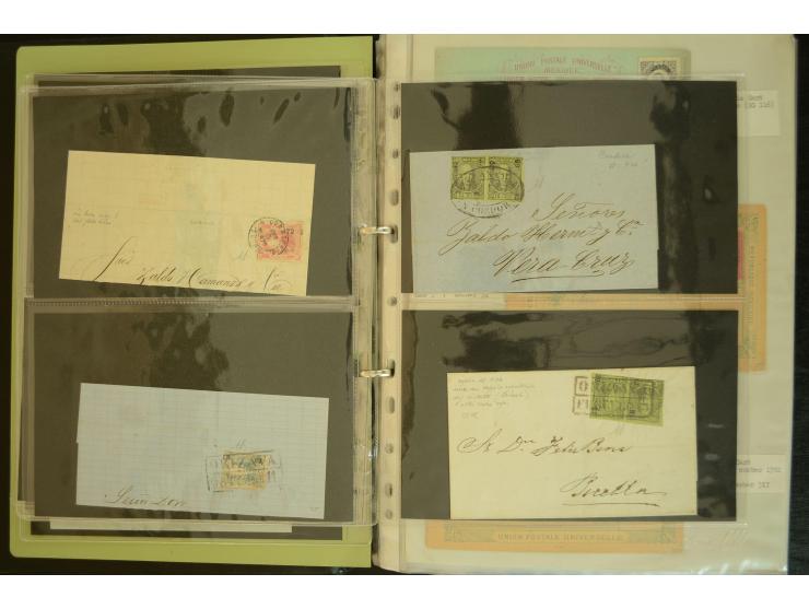 1856/1923, Posten Briefe, Briefteile und viele Ganzsachen, die Briefe und Briefteile alle sign. A. Diena