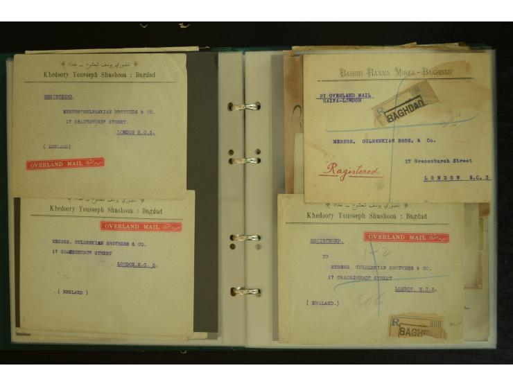 OVERLAND MAIL: 1902/33 (ca.), Sammlungsbestand von etwa 100 Briefen, meist aus dem Irak und Persien, dabei u.a. 16 Belege mit