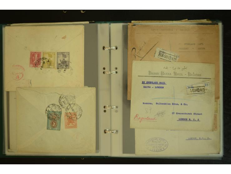 OVERLAND MAIL: 1902/33 (ca.), Sammlungsbestand von etwa 100 Briefen, meist aus dem Irak und Persien, dabei u.a. 16 Belege mit