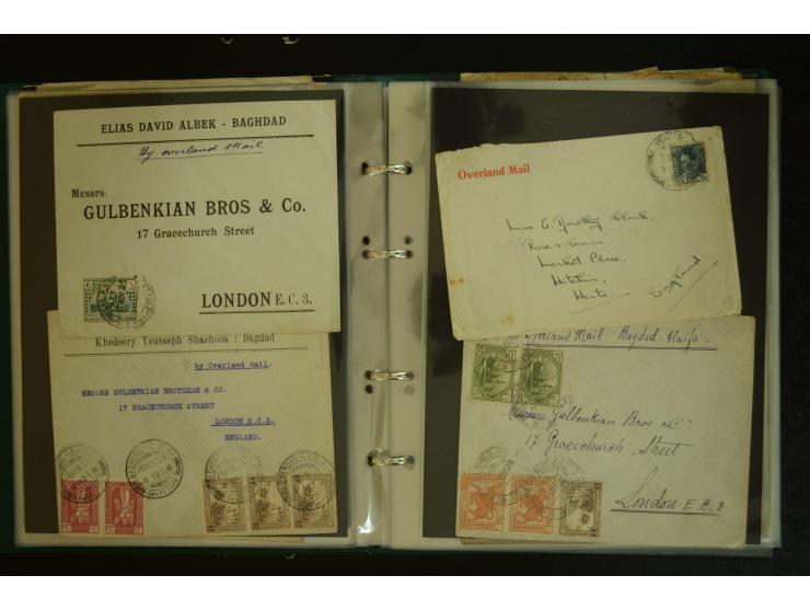 OVERLAND MAIL: 1902/33 (ca.), Sammlungsbestand von etwa 100 Briefen, meist aus dem Irak und Persien, dabei u.a. 16 Belege mit