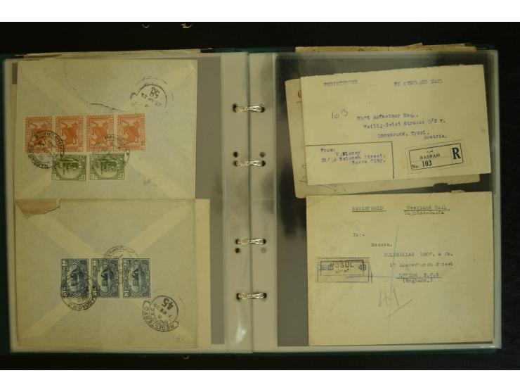 OVERLAND MAIL: 1902/33 (ca.), Sammlungsbestand von etwa 100 Briefen, meist aus dem Irak und Persien, dabei u.a. 16 Belege mit