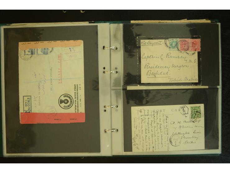 OVERLAND MAIL: 1902/33 (ca.), Sammlungsbestand von etwa 100 Briefen, meist aus dem Irak und Persien, dabei u.a. 16 Belege mit
