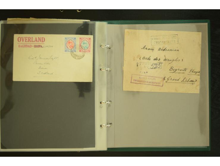 OVERLAND MAIL: 1902/33 (ca.), Sammlungsbestand von etwa 100 Briefen, meist aus dem Irak und Persien, dabei u.a. 16 Belege mit