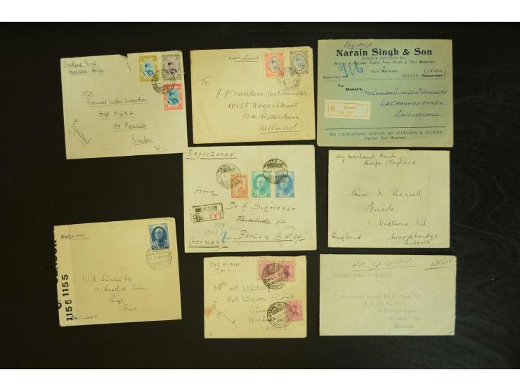 OVERLAND MAIL: 1902/33 (ca.), Sammlungsbestand von etwa 100 Briefen, meist aus dem Irak und Persien, dabei u.a. 16 Belege mit
