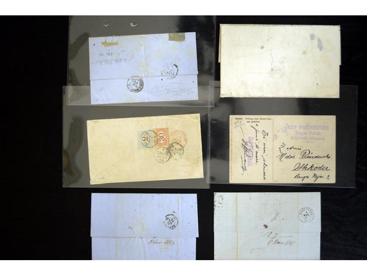 1851/75 (ca.), kleine Bartie Briefe und ein Briefstück, meist Frankreich (dabei Brief mit Nr. 1 und 5)