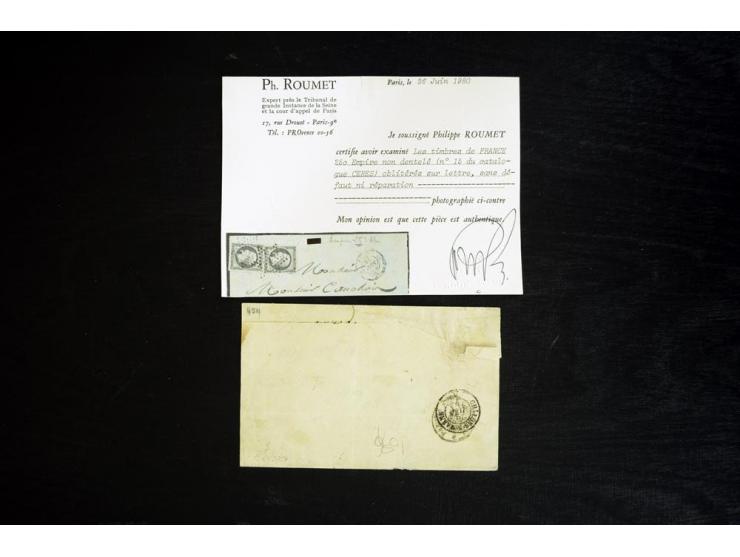 1851/75 (ca.), kleine Bartie Briefe und ein Briefstück, meist Frankreich (dabei Brief mit Nr. 1 und 5)