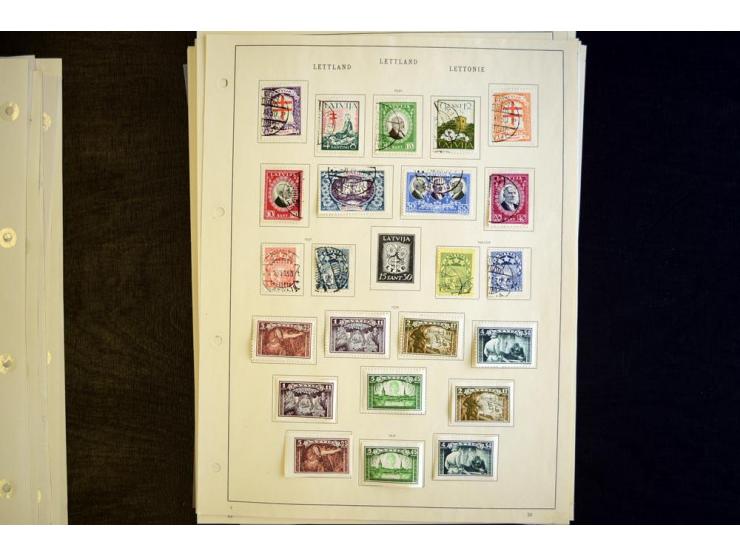 1918/40, ungebrauchte und gestempelte Sammlungen Estland, Lettland und Litauen, dabei bessere Ausgaben wie Litauen Mi.-Nr. 15