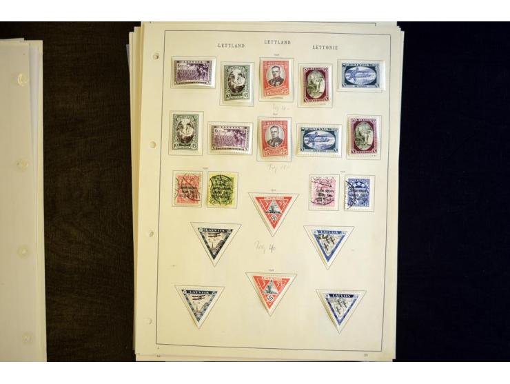1918/40, ungebrauchte und gestempelte Sammlungen Estland, Lettland und Litauen, dabei bessere Ausgaben wie Litauen Mi.-Nr. 15