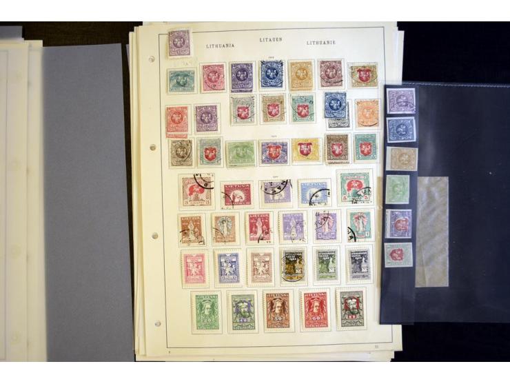 1918/40, ungebrauchte und gestempelte Sammlungen Estland, Lettland und Litauen, dabei bessere Ausgaben wie Litauen Mi.-Nr. 15