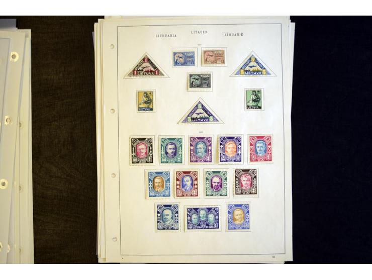 1918/40, ungebrauchte und gestempelte Sammlungen Estland, Lettland und Litauen, dabei bessere Ausgaben wie Litauen Mi.-Nr. 15