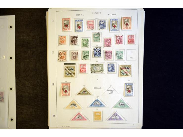 1918/40, ungebrauchte und gestempelte Sammlungen Estland, Lettland und Litauen, dabei bessere Ausgaben wie Litauen Mi.-Nr. 15