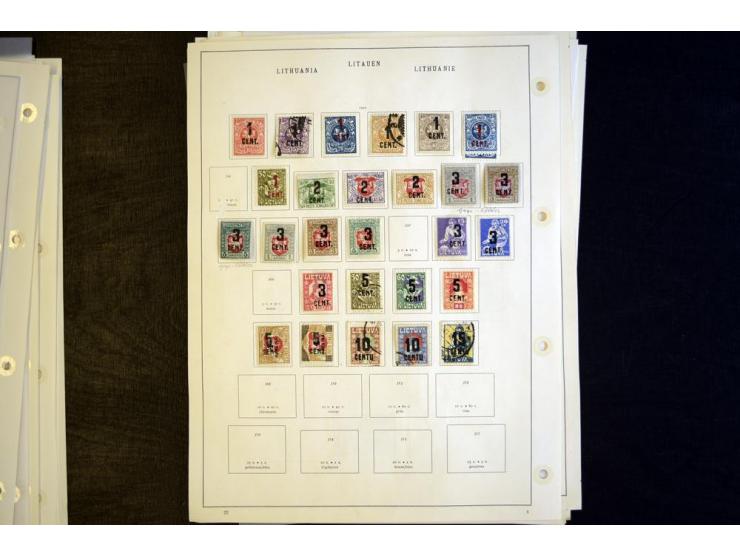 1918/40, ungebrauchte und gestempelte Sammlungen Estland, Lettland und Litauen, dabei bessere Ausgaben wie Litauen Mi.-Nr. 15
