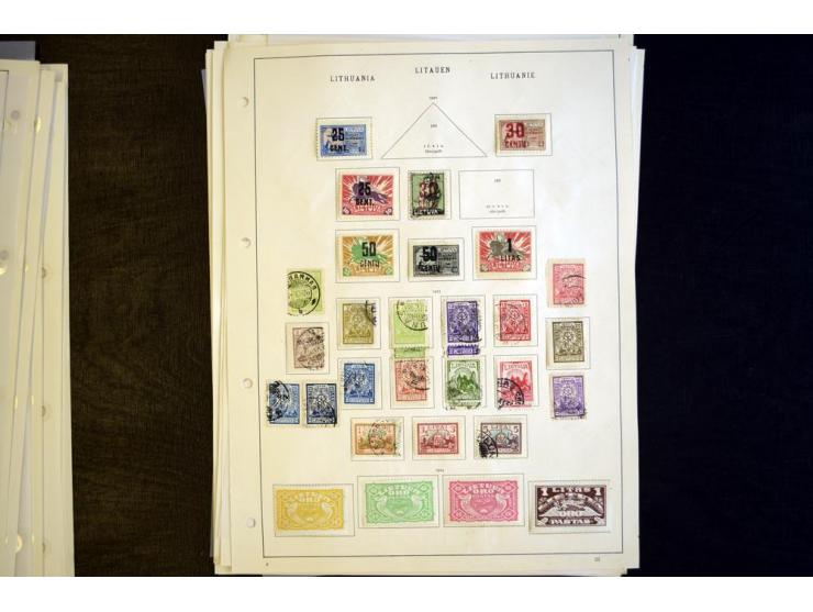 1918/40, ungebrauchte und gestempelte Sammlungen Estland, Lettland und Litauen, dabei bessere Ausgaben wie Litauen Mi.-Nr. 15