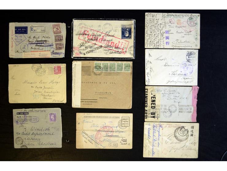 1914/1945, Partie mit 30 Briefen und Karten "Zensurpost- und KGF-Briefpost I. und II. WK.", dabei KGF-Post Kiautschou, Retour