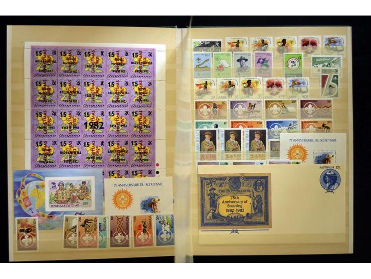 PFADFINDER (SCOUTS): 1918/83 (ca.), fast ausschließlich postfrische, sehr reichhaltige Sammlung, dabei Blocks, Gold- und Silb