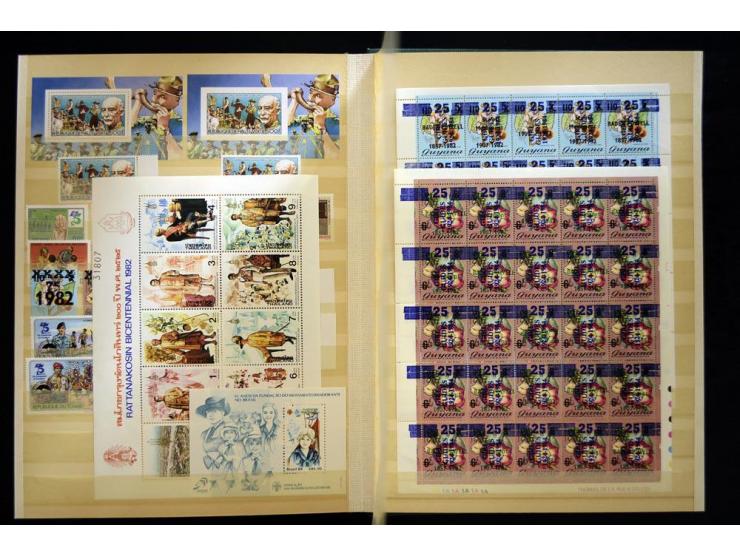 PFADFINDER (SCOUTS): 1918/83 (ca.), fast ausschließlich postfrische, sehr reichhaltige Sammlung, dabei Blocks, Gold- und Silb