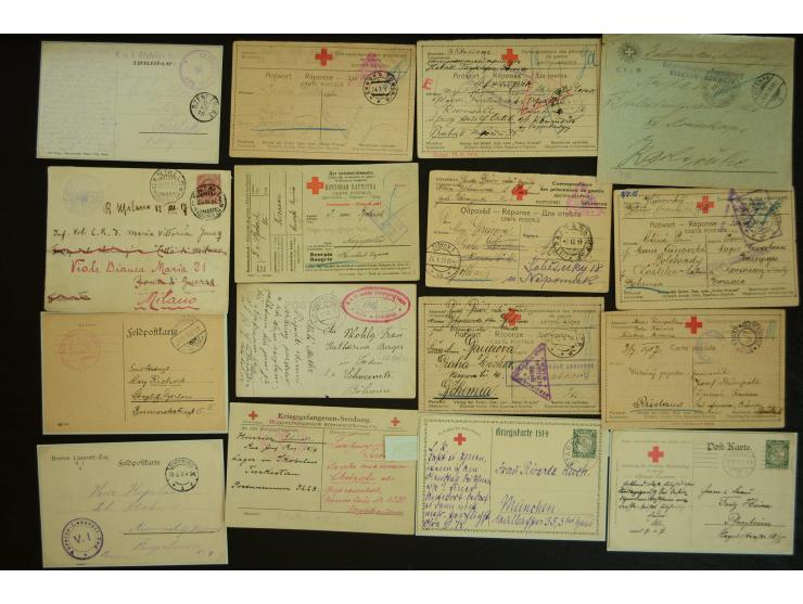  ROTES KREUZ: 1872/1990, umfangreicher Bestand mit einigen hundert Briefen, dabei viel Feldpost- und KGF-Belege, Sonder- und 