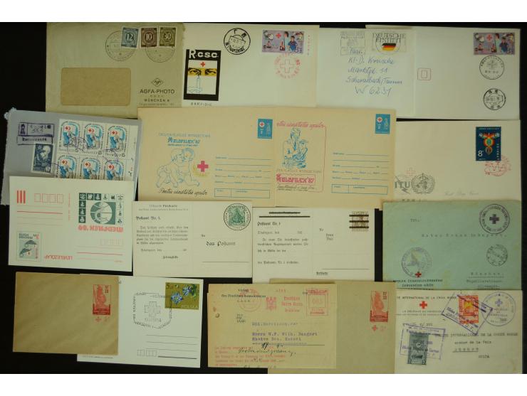  ROTES KREUZ: 1872/1990, umfangreicher Bestand mit einigen hundert Briefen, dabei viel Feldpost- und KGF-Belege, Sonder- und 