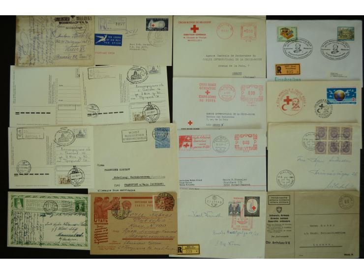  ROTES KREUZ: 1872/1990, umfangreicher Bestand mit einigen hundert Briefen, dabei viel Feldpost- und KGF-Belege, Sonder- und 