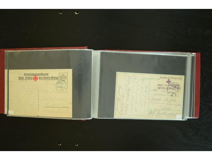  ROTES KREUZ: 1872/1990, umfangreicher Bestand mit einigen hundert Briefen, dabei viel Feldpost- und KGF-Belege, Sonder- und 