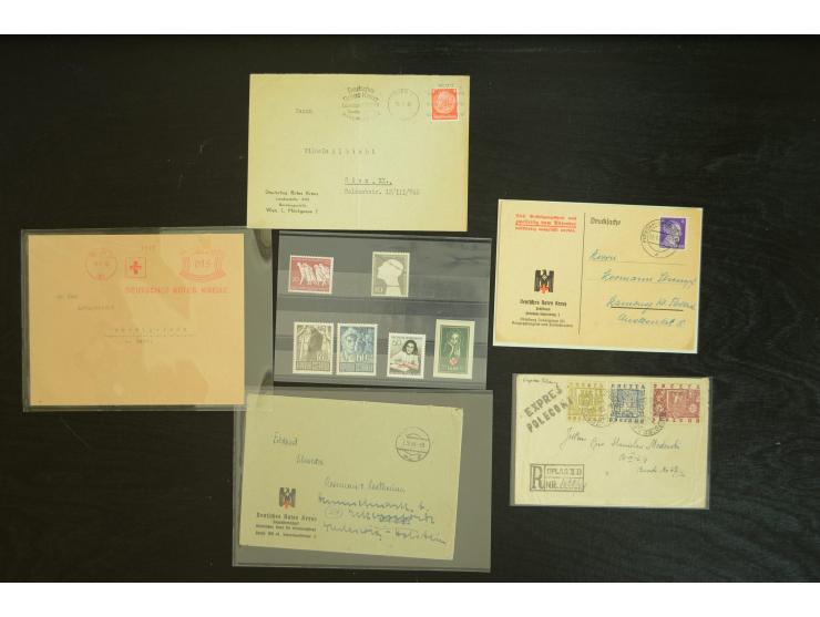  ROTES KREUZ: 1872/1990, umfangreicher Bestand mit einigen hundert Briefen, dabei viel Feldpost- und KGF-Belege, Sonder- und 