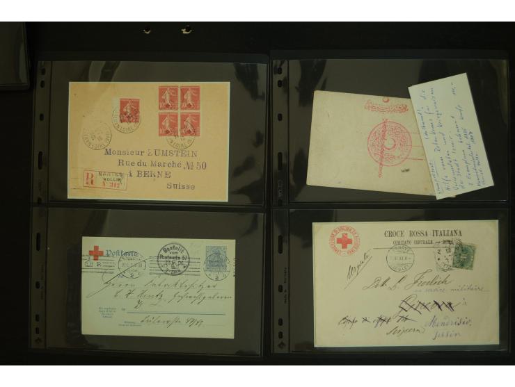  ROTES KREUZ: 1872/1990, umfangreicher Bestand mit einigen hundert Briefen, dabei viel Feldpost- und KGF-Belege, Sonder- und 