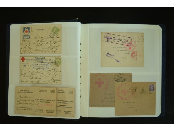  ROTES KREUZ: 1872/1990, umfangreicher Bestand mit einigen hundert Briefen, dabei viel Feldpost- und KGF-Belege, Sonder- und 