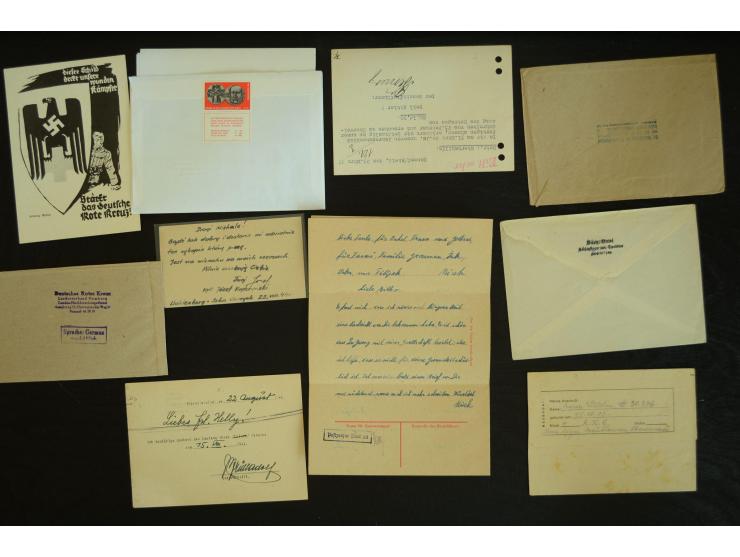  ROTES KREUZ: 1872/1990, umfangreicher Bestand mit einigen hundert Briefen, dabei viel Feldpost- und KGF-Belege, Sonder- und 