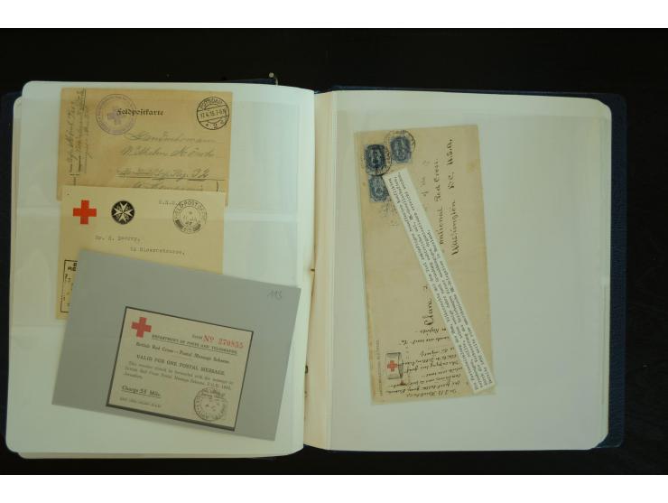  ROTES KREUZ: 1872/1990, umfangreicher Bestand mit einigen hundert Briefen, dabei viel Feldpost- und KGF-Belege, Sonder- und 