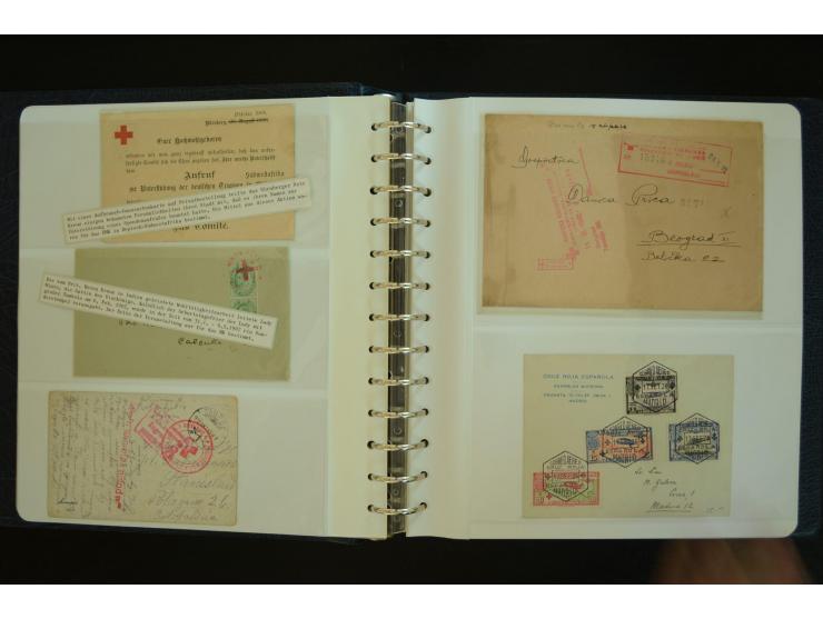  ROTES KREUZ: 1872/1990, umfangreicher Bestand mit einigen hundert Briefen, dabei viel Feldpost- und KGF-Belege, Sonder- und 