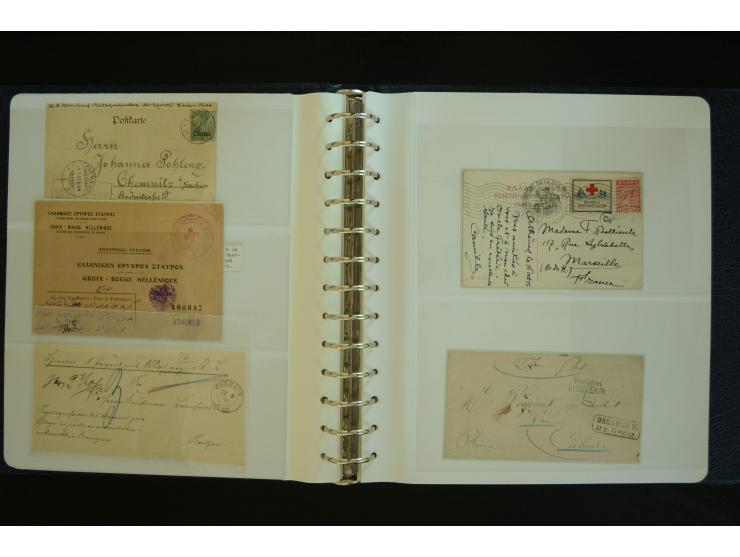 ROTES KREUZ: 1872/1990, umfangreicher Bestand mit einigen hundert Briefen, dabei viel Feldpost- und KGF-Belege, Sonder- und 