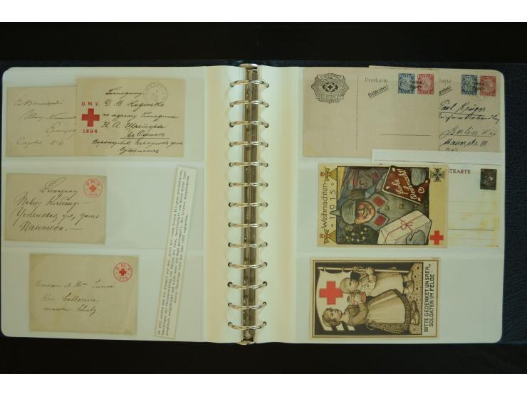  ROTES KREUZ: 1872/1990, umfangreicher Bestand mit einigen hundert Briefen, dabei viel Feldpost- und KGF-Belege, Sonder- und 