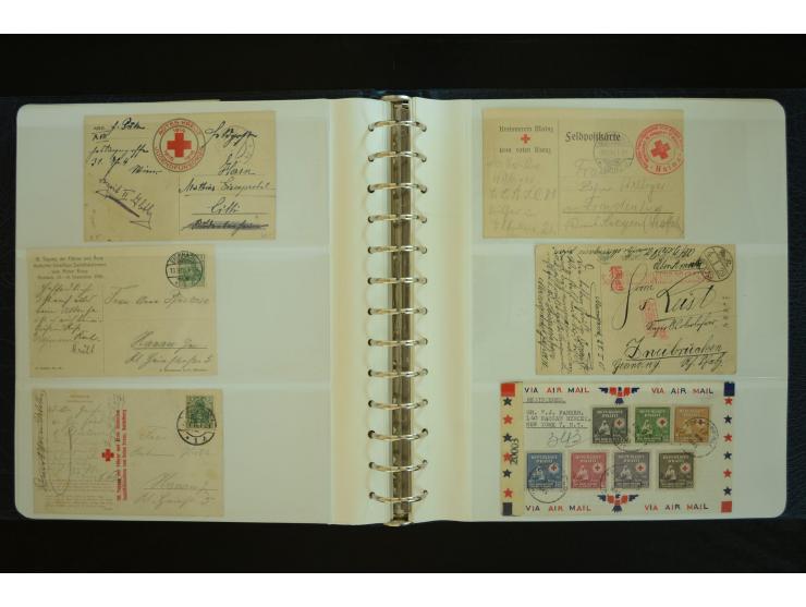  ROTES KREUZ: 1872/1990, umfangreicher Bestand mit einigen hundert Briefen, dabei viel Feldpost- und KGF-Belege, Sonder- und 