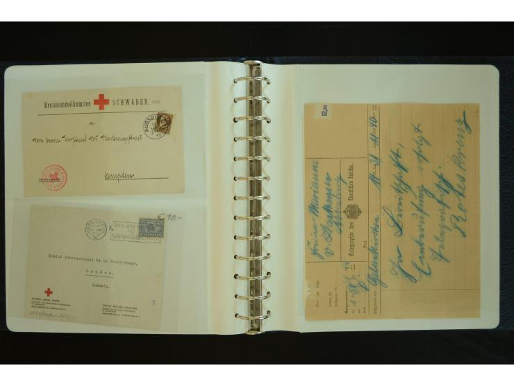  ROTES KREUZ: 1872/1990, umfangreicher Bestand mit einigen hundert Briefen, dabei viel Feldpost- und KGF-Belege, Sonder- und 