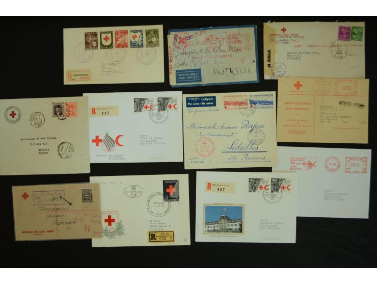  ROTES KREUZ: 1872/1990, umfangreicher Bestand mit einigen hundert Briefen, dabei viel Feldpost- und KGF-Belege, Sonder- und 