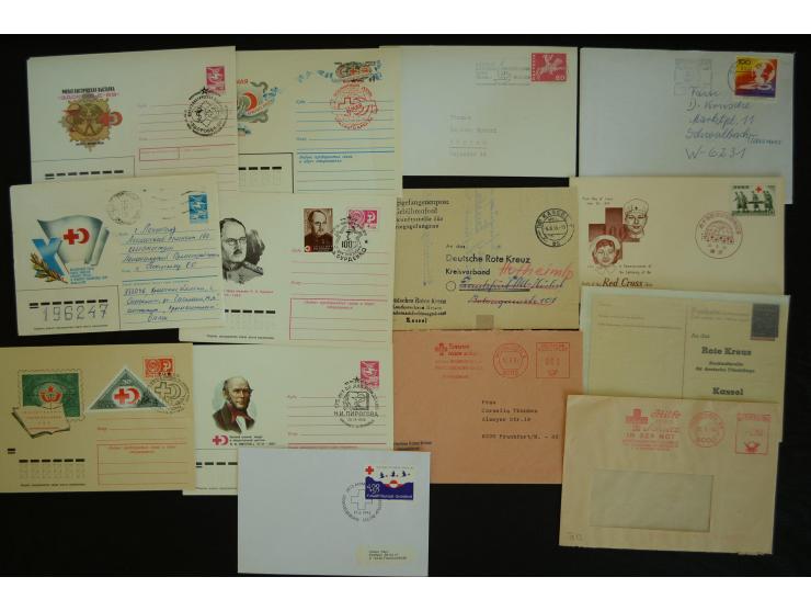  ROTES KREUZ: 1872/1990, umfangreicher Bestand mit einigen hundert Briefen, dabei viel Feldpost- und KGF-Belege, Sonder- und 