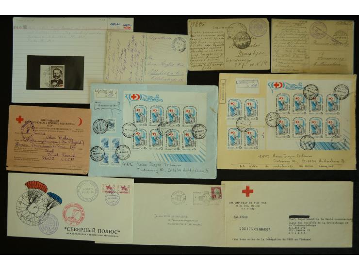  ROTES KREUZ: 1872/1990, umfangreicher Bestand mit einigen hundert Briefen, dabei viel Feldpost- und KGF-Belege, Sonder- und 