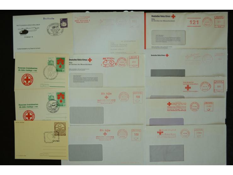  ROTES KREUZ: 1872/1990, umfangreicher Bestand mit einigen hundert Briefen, dabei viel Feldpost- und KGF-Belege, Sonder- und 