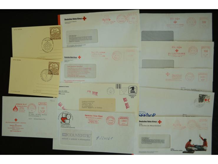  ROTES KREUZ: 1872/1990, umfangreicher Bestand mit einigen hundert Briefen, dabei viel Feldpost- und KGF-Belege, Sonder- und 