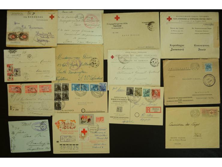  ROTES KREUZ: 1872/1990, umfangreicher Bestand mit einigen hundert Briefen, dabei viel Feldpost- und KGF-Belege, Sonder- und 