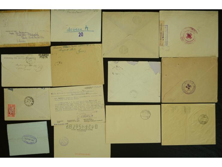  ROTES KREUZ: 1872/1990, umfangreicher Bestand mit einigen hundert Briefen, dabei viel Feldpost- und KGF-Belege, Sonder- und 