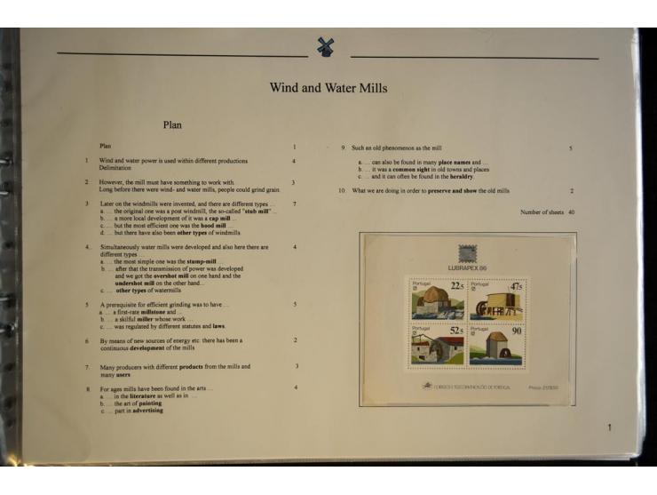 WINDMÜHLEN: 1804/1990, sehr interessante umfangreiche Ausstellungssammlung, mit Groß-Vermeil bei der UK National Exhibition a