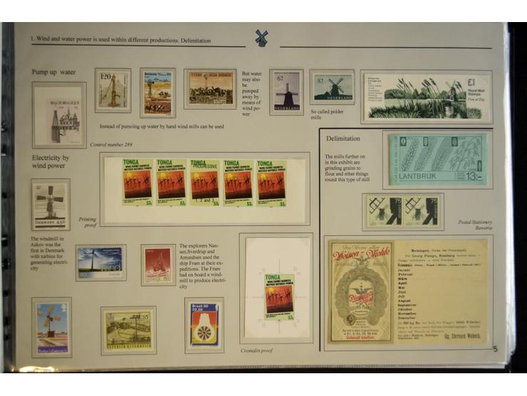 WINDMÜHLEN: 1804/1990, sehr interessante umfangreiche Ausstellungssammlung, mit Groß-Vermeil bei der UK National Exhibition a