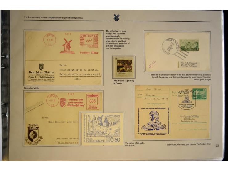 WINDMÜHLEN: 1804/1990, sehr interessante umfangreiche Ausstellungssammlung, mit Groß-Vermeil bei der UK National Exhibition a
